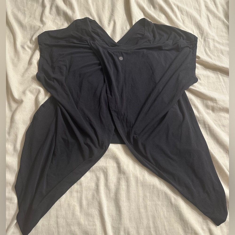 Athleta Black Open Back top size L